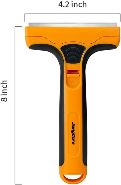 JiangCore Wide Razor Blade Scraper Tool – 4" Scraper Tool with 15 Extra Replacement SK5 Blades,Glass Cleaner for Stove Tops, Windows, Paint Removal and Adhesive Residues