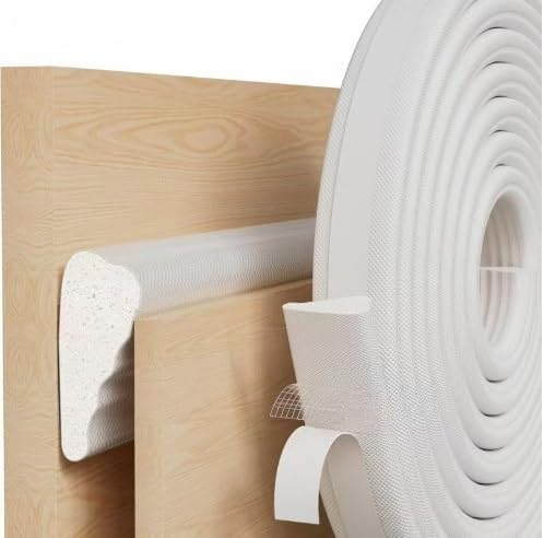 118" Soundproof Door Weather Stripping - Wedge Foam Seal Strip for Door/Window, Self-Adhesive Noise Blocker (White)