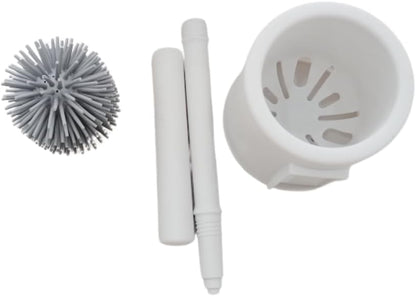 Ring King Toilet Ring Remover Silicone Toilet Brush and Holder Set| This Bathroom Accessory Brush and Holder Easily Scrub Grime, Mineral deposits, and Hardwater Rings from Toilet Bowls.