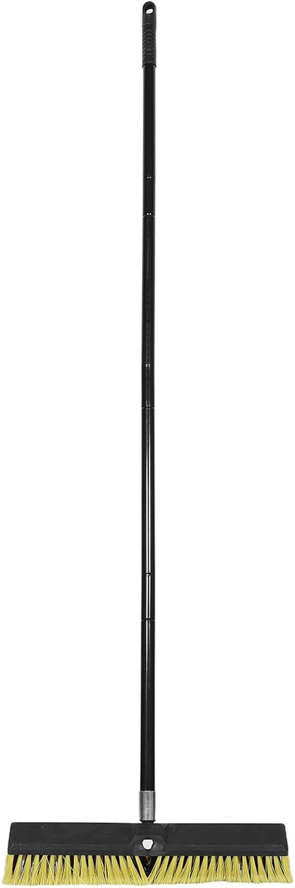Healifty Outdoor Push Broom with Aluminum Threaded Handle, Heavy Duty Floor Brush for Driveway and Patio Cleaning, 80cm Long Handle Yard Sweeping Brush for Wet and Dry Surfaces