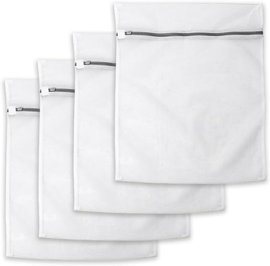 Non-Fluorescent Mesh Laundry Bags 20 x 23.5 in, 4-Pack – Large Zippered Laundry Wash Bags for Clothes, Durable Mesh Bags for Washing Machine