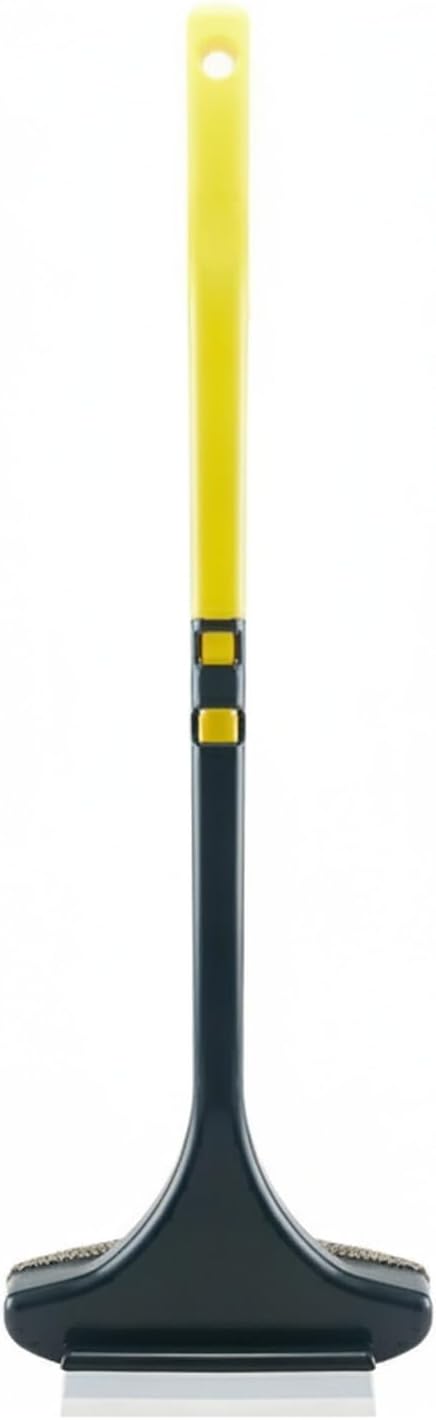 Double-Sided Window & Screen Cleaning Brush, 13-Inch PP Tool for Glass and Mesh, Integrated Squeegee Wiper, Yellow/Blue