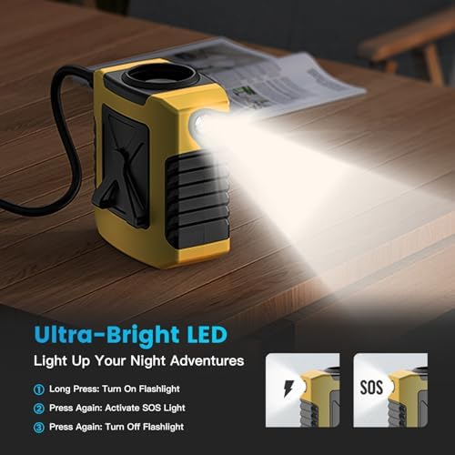 Waist Fan - 3-Speed Clip-On Fan, 16000RPM, 10000mAh Rechargeable Battery, LED SOS Light - Portable Cooling for Outdoor & Work