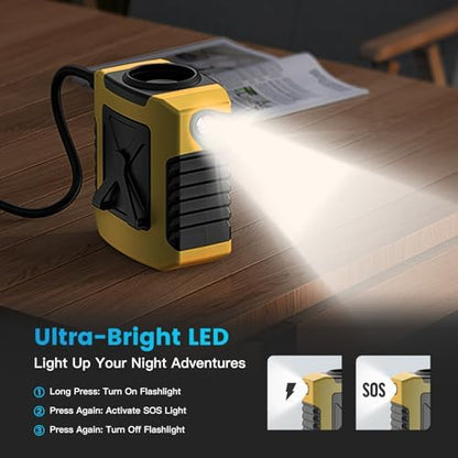 Waist Fan - 3-Speed Clip-On Fan, 16000RPM, 10000mAh Rechargeable Battery, LED SOS Light - Portable Cooling for Outdoor & Work