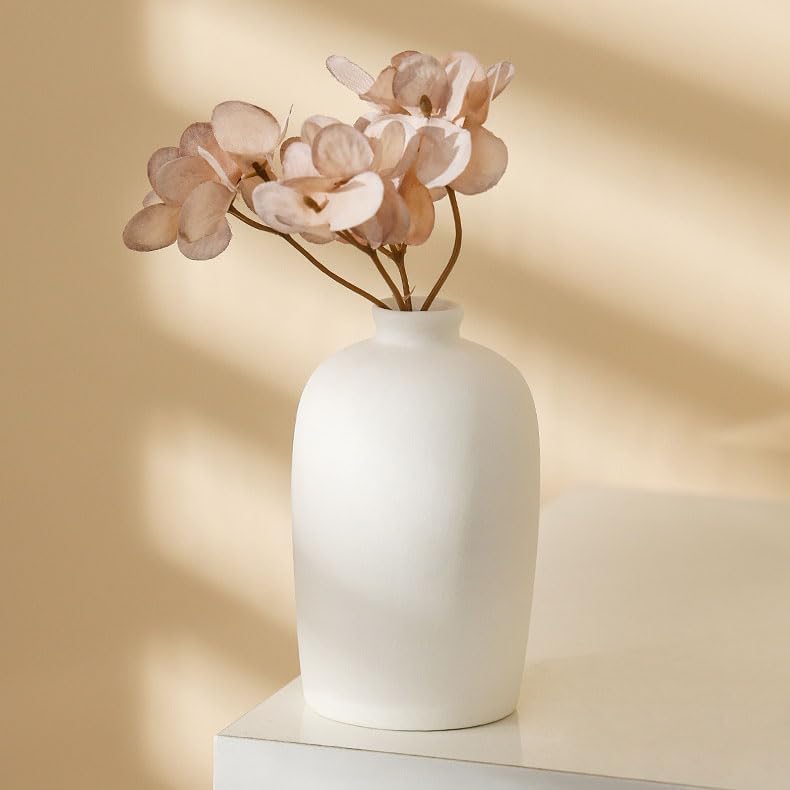 Daittin Small Ceramic Vase Set, Mini Flower Vases for Home Decor, Aesthetic Table Centerpieces for Living Room Bedroom Bathroom Shelf (Style-5)