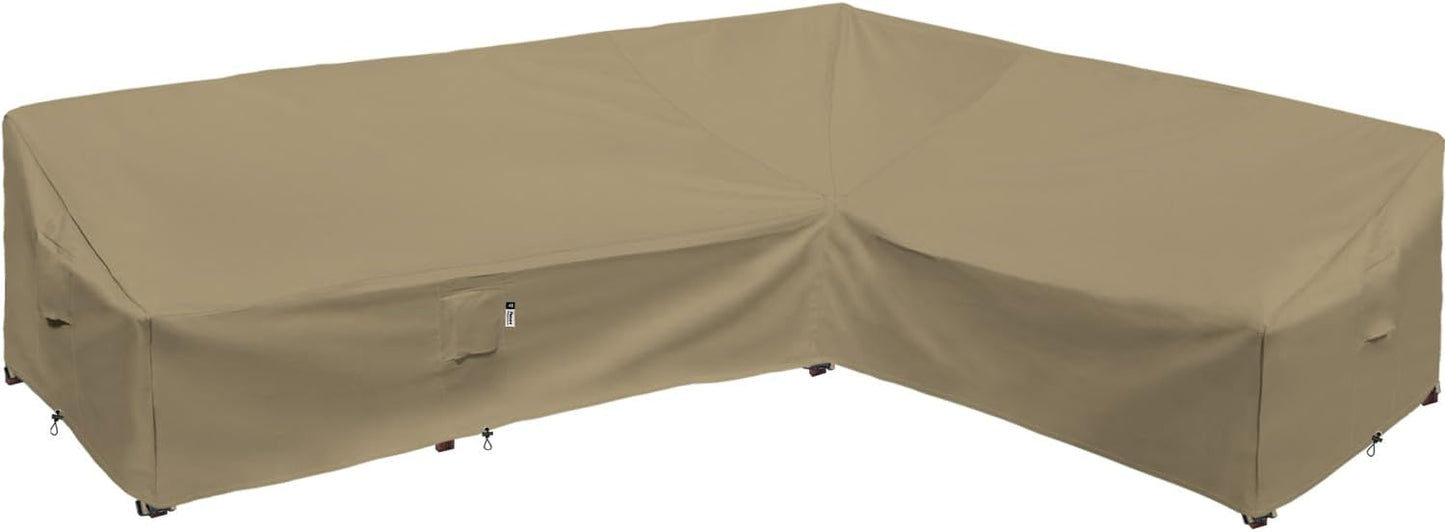 Patio Deck Box Cover, 63x30 Inch Fire Pit Covers with Straps and Handles, Waterproof Heavy Duty Outdoor Furniture Winter Cover for Keter, Suncast, Lifetime Container