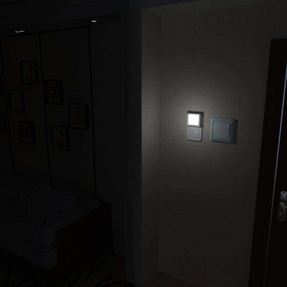 MAZ-TEK Plug-in Led Night Light with Auto Dusk to Dawn Sensor,Adjustable Brightness Warm White Lights for Hallway,Bedroom, Kids Room, Kitchen, Stairway, 2 Pack