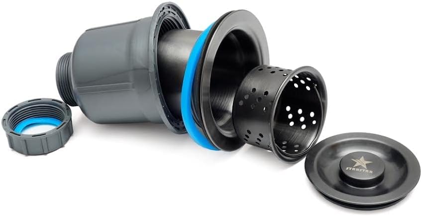 STARSTAR 3-1/2in Stainless Steel Sink Drain Kit with Removable Deep Basket and Sealing Lid
