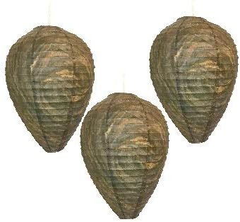 Wasp Nest Decoy - 3 Pack- Eco Friendly Hanging Wasp Repellent