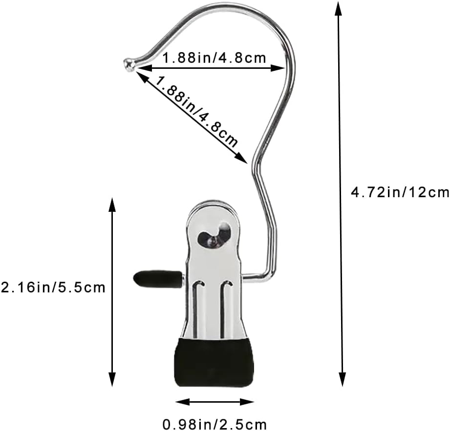 Hangers Clips,Stainless Multi Function Clip Hooks,Laundry Hanging Hooks Clips,Closet Hangers,Boot Clips， Hats Clips,Socks Clips,Pants Clips, Bras Clips(50, Pure White)