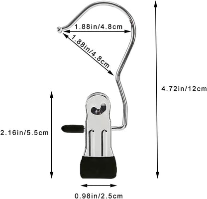 Hangers Clips,Stainless Multi Function Clip Hooks,Laundry Hanging Hooks Clips,Closet Hangers,Boot Clips， Hats Clips,Socks Clips,Pants Clips, Bras Clips(50, Pure White)