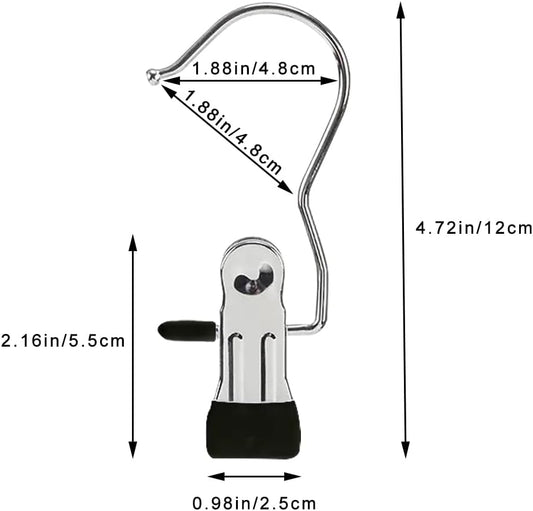 Hangers Clips,Stainless Multi Function Clip Hooks,Laundry Hanging Hooks Clips,Closet Hangers,Boot Clips， Hats Clips,Socks Clips,Pants Clips, Bras Clips(50, Pure White)