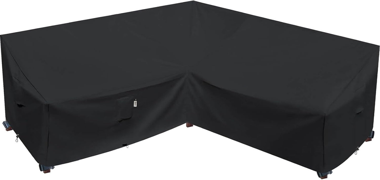 Patio Deck Box Cover, 63x30 Inch Fire Pit Covers with Straps and Handles, Waterproof Heavy Duty Outdoor Furniture Winter Cover for Keter, Suncast, Lifetime Container