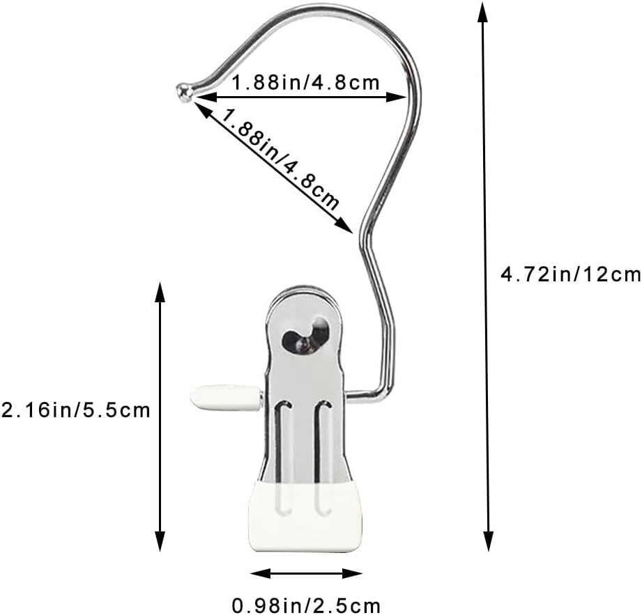 Hangers Clips,Stainless Multi Function Clip Hooks,Laundry Hanging Hooks Clips,Closet Hangers,Boot Clips， Hats Clips,Socks Clips,Pants Clips, Bras Clips(50, Pure White)
