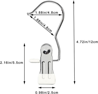 Hangers Clips,Stainless Multi Function Clip Hooks,Laundry Hanging Hooks Clips,Closet Hangers,Boot Clips， Hats Clips,Socks Clips,Pants Clips, Bras Clips(50, Pure White)