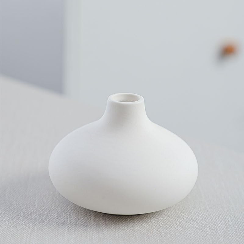 Daittin Small Ceramic Vase Set, Mini Flower Vases for Home Decor, Aesthetic Table Centerpieces for Living Room Bedroom Bathroom Shelf (Style-5)