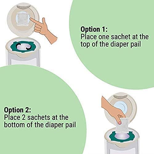 Green Piece® 24 Pack Overstuffed All-Natural Diaper Pail Deodorizer | Activated Charcoal Air Purifier Compatible with Diaper Pails, Shoe Closets, Trash Cans, Pets - Made in The USA by Green Piece