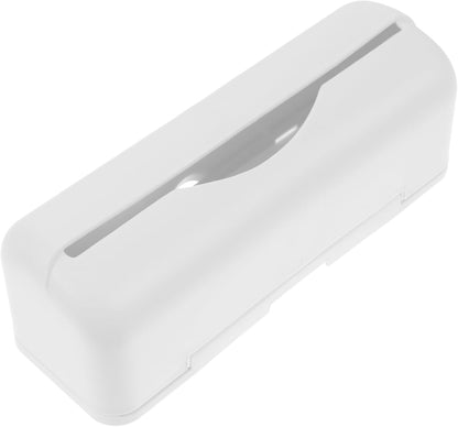 Cabilock Wall Mounted Plastic Bag Holder Trash Bag Dispenser Roll Holder Grocery Bag Storage Dispenser Hanging Over Cabinet Door Under Sink Bag Saver for Kitchen Bathroom White