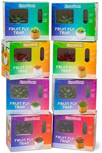 ZendoZones Succulent Fruit Fly Trap – Joyful Janet Design with White Base – Eco-Friendly Indoor Fruit Fly Control – Easy-to-Use Decorative Trap