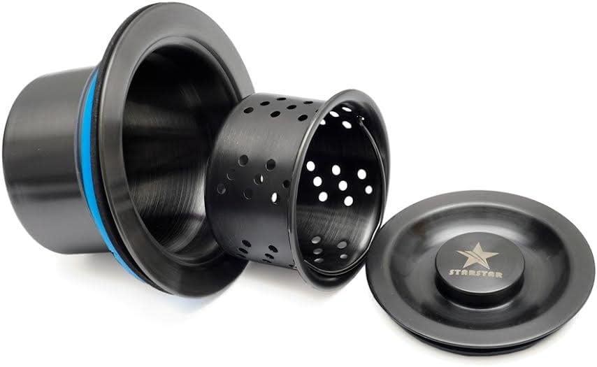 STARSTAR 3-1/2in Stainless Steel Sink Drain Kit with Removable Deep Basket and Sealing Lid