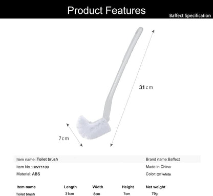 Baffect Curved Toilet Brush Plastic Long Antislip Grip Handle Toilet Cleaning Brushes Strong Decontamination Hanging Portable Toilet Bowl Brush Bathroom Accessories