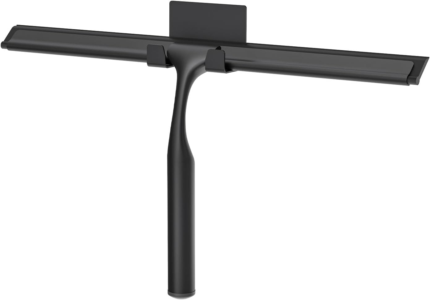 Stainless Steel Shower Squeegee for Glass Doors, Multi-Purpose Squeegee for Shower Glass, Bathroom and Car Windows, Squeegee with Adhesive Hook-10”, Black