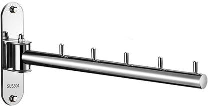 Clothes Hanger Laundry Room Hanging Rod Wall Mount Valet Hooks for Closets