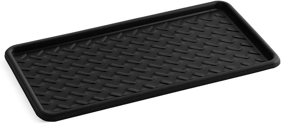 Rubber Boot Tray Scraper Mat – 13/16″ Thick, 32″ × 16″ Heavy-Duty Floor Protection Mat for Shoes, Indoor Outdoor Use