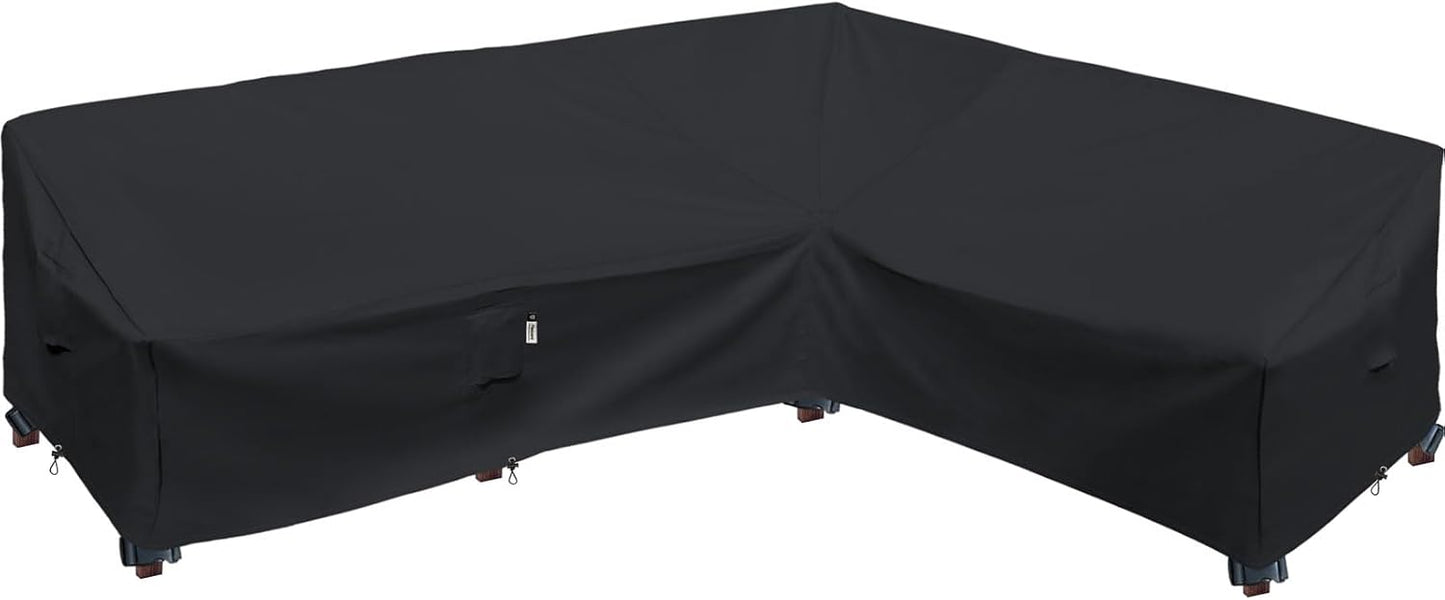 Patio Deck Box Cover, 63x30 Inch Fire Pit Covers with Straps and Handles, Waterproof Heavy Duty Outdoor Furniture Winter Cover for Keter, Suncast, Lifetime Container