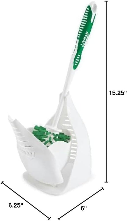 Libman Designer Bowl Brush and Caddy - 2 Pack - Toilet Brush and Holder Set, Non-Scratch, Bathroom Brush, Hygenic Caddy with Drying Slits
