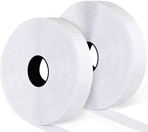 41Ft x 1 Inch Self Adhesive Strips, Heavy Duty Strong Back Sticky Fastening Tape,Nylon Fabric Fastener Mounting Tapes for Sewing, Crafting,DIY- Indoor or Outdoor Use (White)