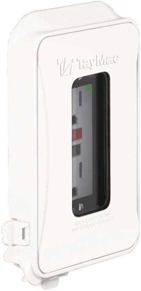 TayMac ML450W White Polycarbonate 1-Gang Weatherproof In-Use Expandable Electrical Outlet Cover for Home Improvement, 1-in. to 3-in. Deep Outdoor Outlet Cover for Electrical Box, NEMA 3R