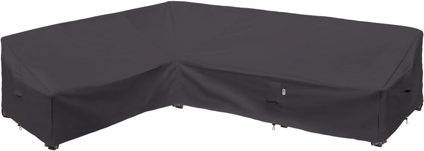 Patio Deck Box Cover, 63x30 Inch Fire Pit Covers with Straps and Handles, Waterproof Heavy Duty Outdoor Furniture Winter Cover for Keter, Suncast, Lifetime Container