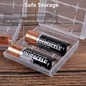 Fielect AAA/AA/C/D Battery Storage Case Holder Organizer Box Transparent