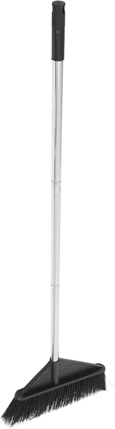 TEHAUX Long Handle Hard Bristle Broom Heavy Duty Sweeping Brush for Outdoor Patio Garden and Indoor Floor Cleaning with Stable Design for Home and Warehouse Use