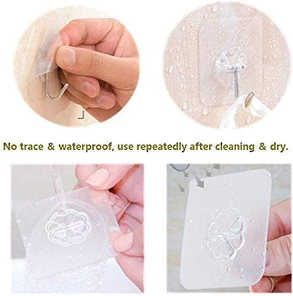 Heavy Duty Adhesive Hooks 33 lb(Max) 15KG,Waterproof and Oilproof Reusable Seamless Hooks Heavy Duty Wall Hook for Kitchen Bathroom Office 24 Pack