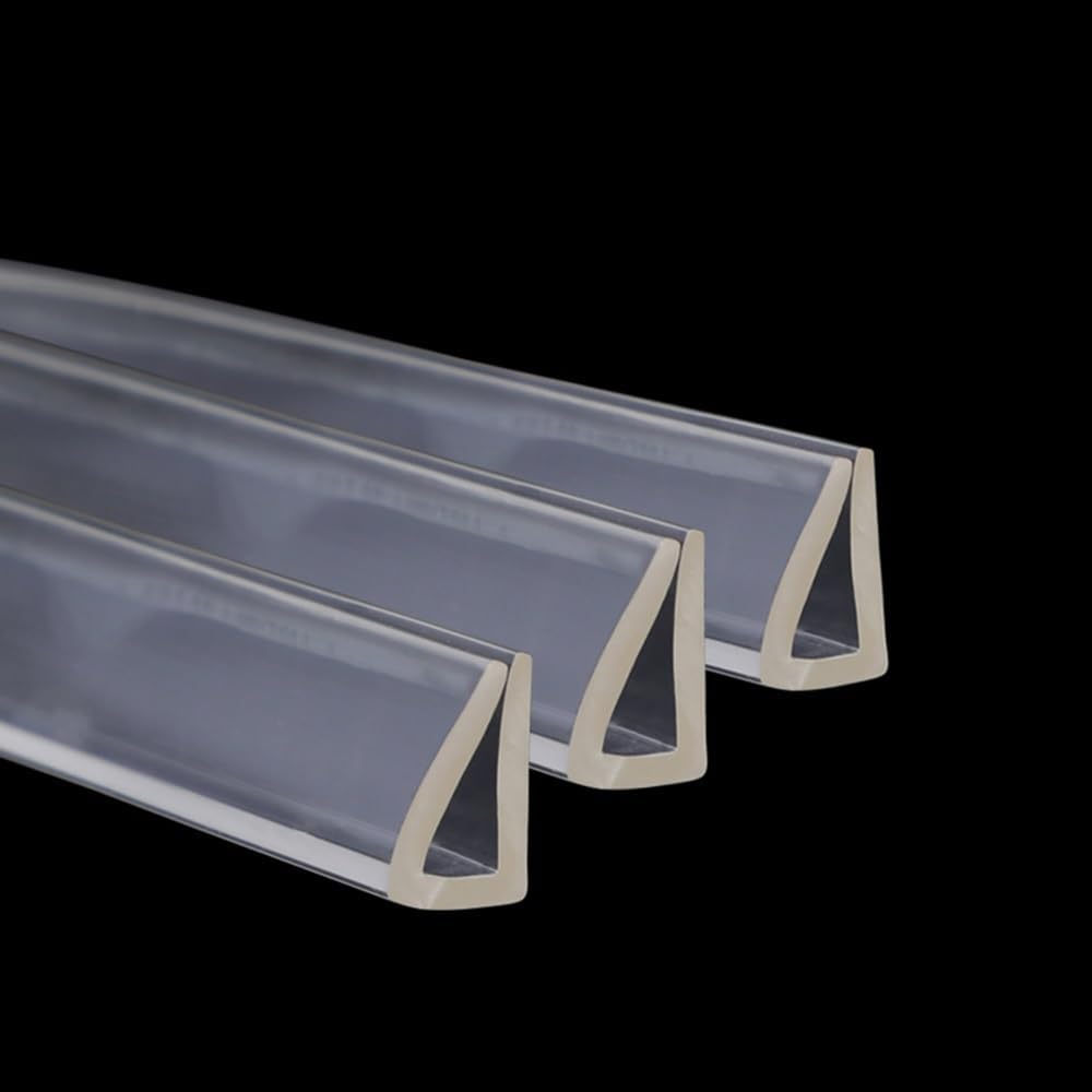 Clear Edge Banding U-Shape Edge Trim Transparent Sealing Strips Glass Tables Edge Protector Scratch-Proof Channel Edge Trim for 0.02-1inch Thick(2m-6.5ft 2-3mm(0.08-0.12in))