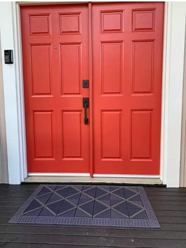 Outdoor Entrance Mat, EVA Heavy Duty Door Mat, Doormat scrpper with Nylon Brush, Non Skid, Easy Clean, for Patio Entry,Boot Scraper,DIY Assembly USD$4590USD$45.9
