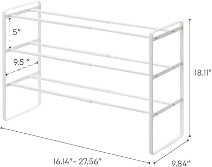 YAMAZAKI Home Frame Adjustable Shoe Rack - Spacesaving Storage Solution, 7" - Steel - Holds Up to 4 Pairs of Shoes Per Shelf