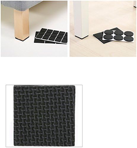 Antrader 1.5 Inch Self-Stick Furniture Round Felt Pads Wood Floor Protectors – Protect Your Hard Floors from Furniture Scratches, Pack of 48, Black