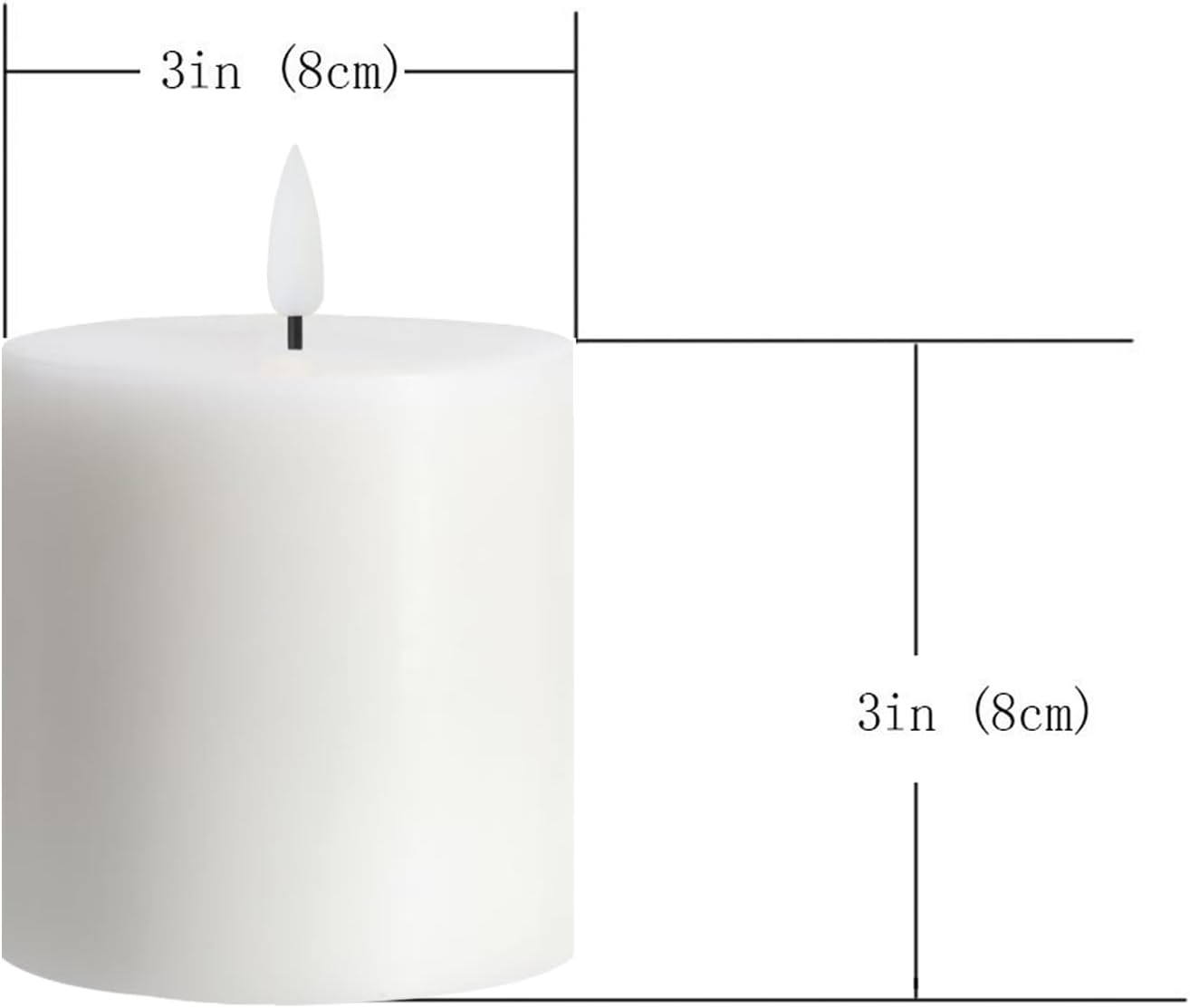 volnyus Flameless Candles Set of 3 (3x3 inch) Flickering LED Real Wax Candles Battery Operated with Remote Control Timers for Fireplace Bedroom Livingroom Party Dimmable Ivory Pillars Flat top