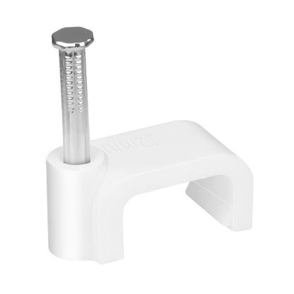 LeMotech Cable Clips, 1000pcs 8mm Wire Wall Clips with Steel Nails, Coaxial Nail Clamps for Cable Cord Management RG6 RG59 CAT5e CAT6 RJ45 Ethernet Cable Clamps, White