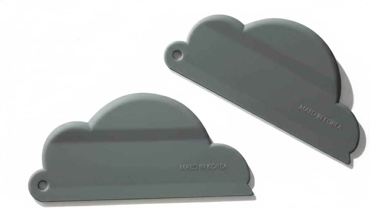 Carrotez Mini Shower Squeegee for Glass Doors, Window Cleaner, 2 Pack, Ivory & Gray