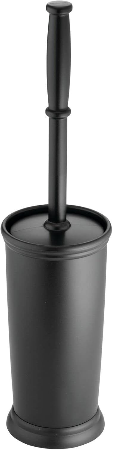 mDesign Metal Freestanding Slim Toilet Bowl Brush and Holder