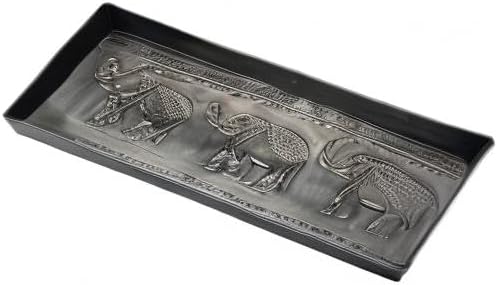 HF by LT Birch Forest Pattern Metal Boot Storage Tray, 30 x 13 inches, Antique Copper Finish