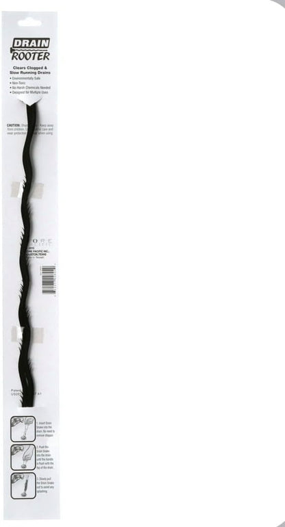 18-Inch Drain Snake Hair Clog Remover Tool - 2 Pack Flexible Plastic Drain Auger with Dual Ring Grip, Wave Design & Spiked Tip for Sink, Shower & Tub Cleaning