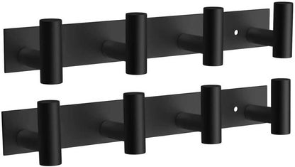 VAEHOLD Black Hat and Coat Wall Mount Rack - 3 Hooks for Robes, Bags, Keys, and Towels - Bathroom Towel Hanger Organizer (1 Pack)