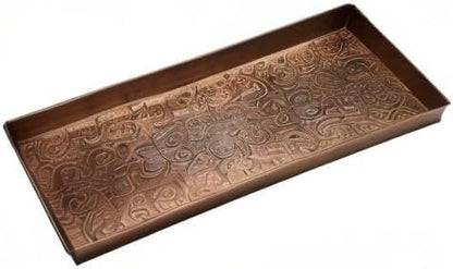 HF by LT Birch Forest Pattern Metal Boot Storage Tray, 30 x 13 inches, Antique Copper Finish