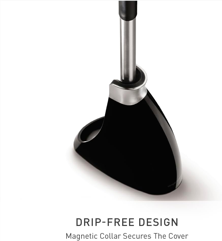 simplehuman Toilet Brush with Caddy, Stainless Steel, White