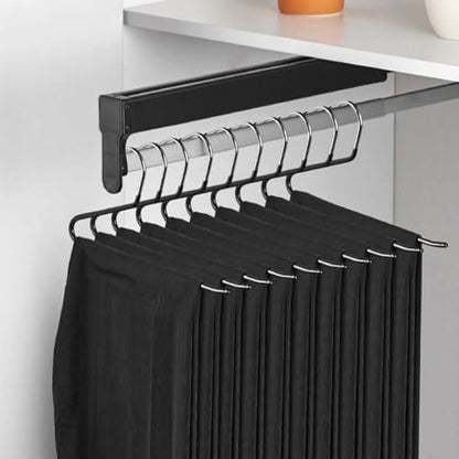 Stainless Steel Wall Mounted Towel Rack Clothes Airer Laundry Drying Rack Folding Adjustable Collapsible Space Saver Dryer Bath Towel Rail Bar with Hooks(Size:60cm)